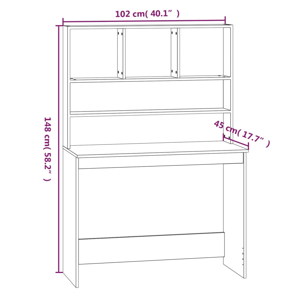 8720845693367_g_en_hd_6 vidaXL Desk with Shelves White 102x45x148 cm Engineered Wood - Image 9