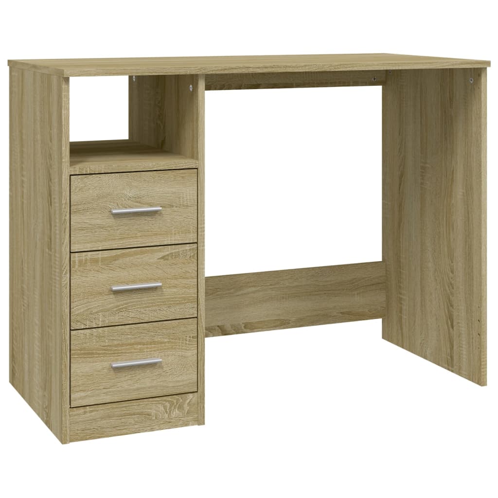 8720845693473_a_en_hd_1 vidaXL Desk with Drawers Sonoma Oak 102x50x76 cm Engineered Wood - Image 2