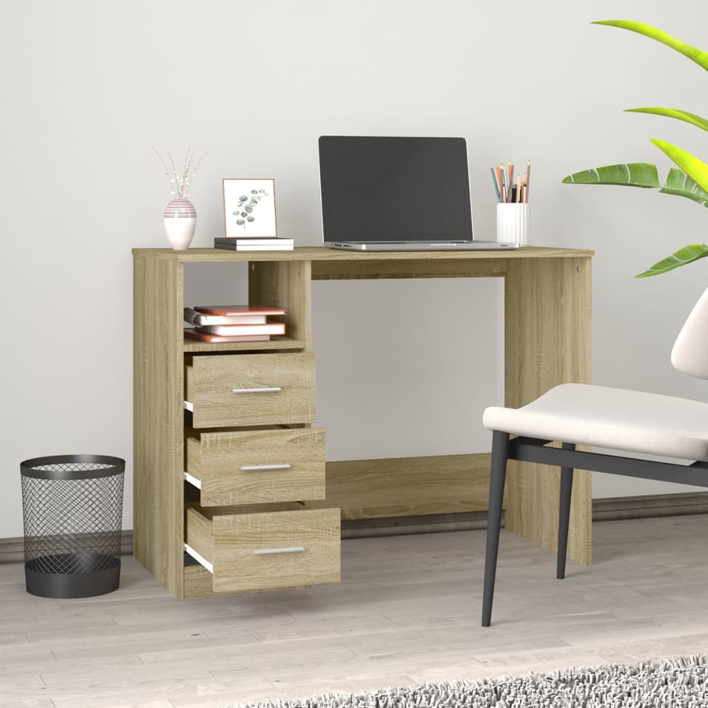 8720845693473_g_en_hd_1 vidaXL Desk with Drawers Sonoma Oak 102x50x76 cm Engineered Wood - Image 4