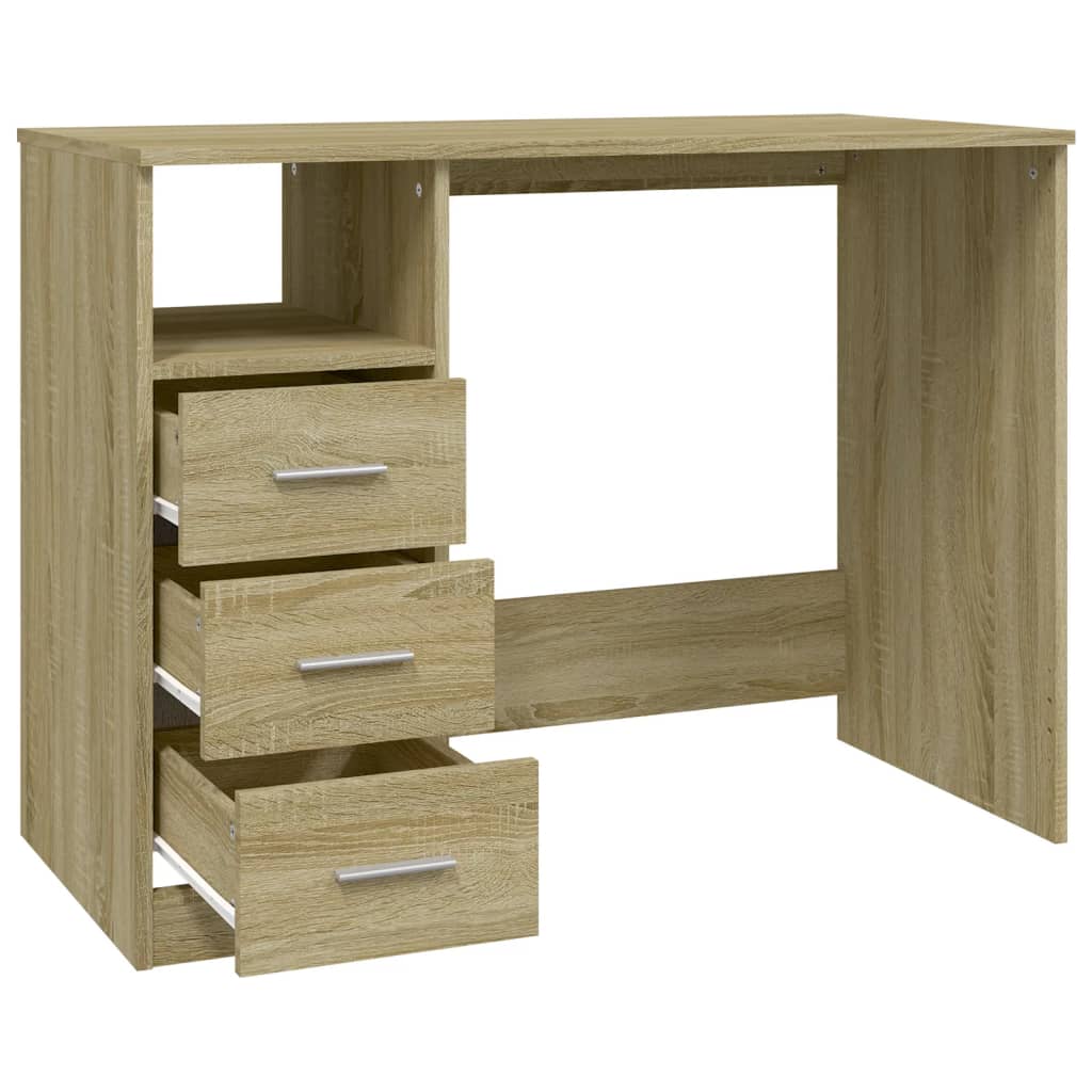 8720845693473_g_en_hd_5 vidaXL Desk with Drawers Sonoma Oak 102x50x76 cm Engineered Wood - Image 8