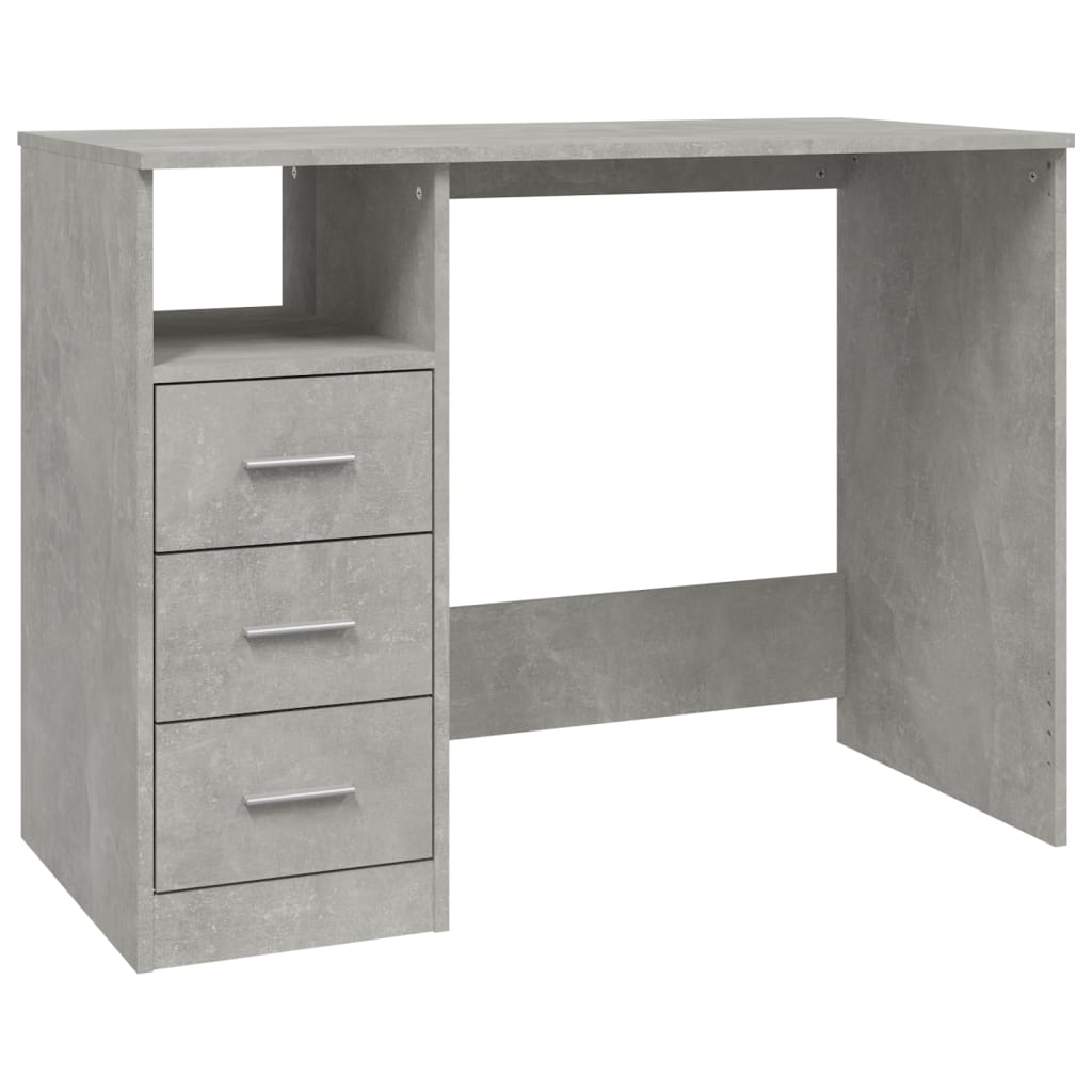 8720845693480_a_en_hd_1 vidaXL Desk with Drawers Concrete Grey 102x50x76 cm Engineered Wood - Image 2