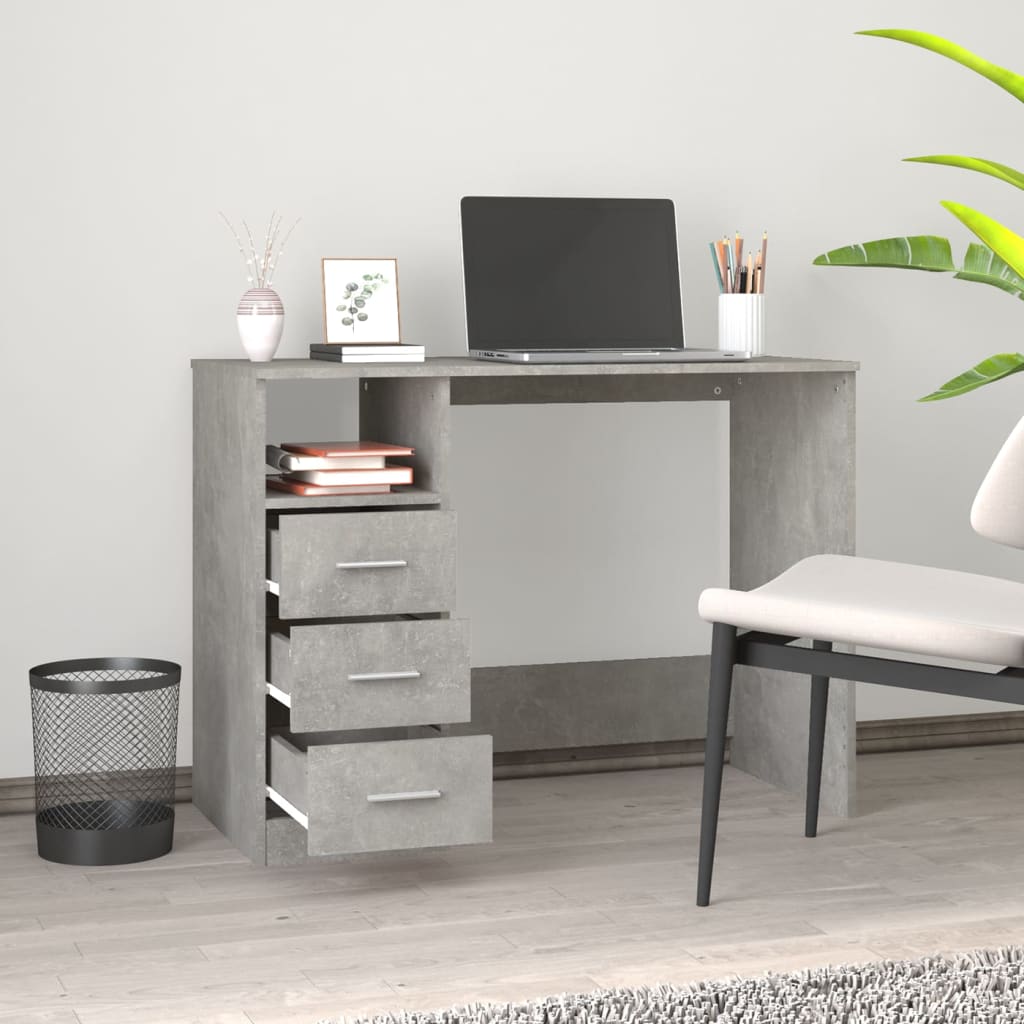 8720845693480_g_en_hd_1 vidaXL Desk with Drawers Concrete Grey 102x50x76 cm Engineered Wood - Image 4