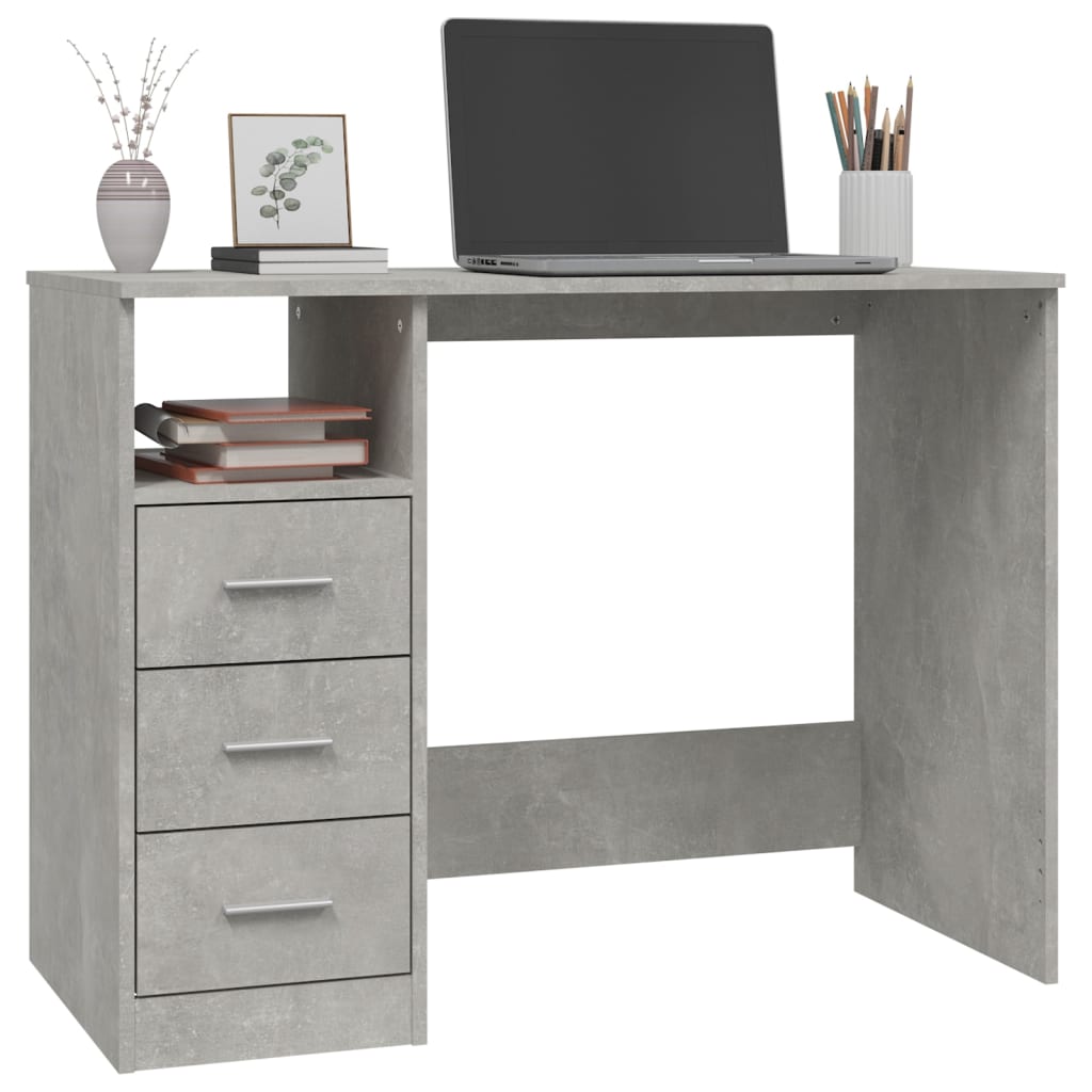 8720845693480_g_en_hd_2 vidaXL Desk with Drawers Concrete Grey 102x50x76 cm Engineered Wood - Image 5