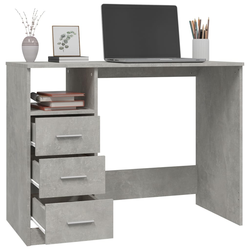 8720845693480_g_en_hd_3 vidaXL Desk with Drawers Concrete Grey 102x50x76 cm Engineered Wood - Image 6