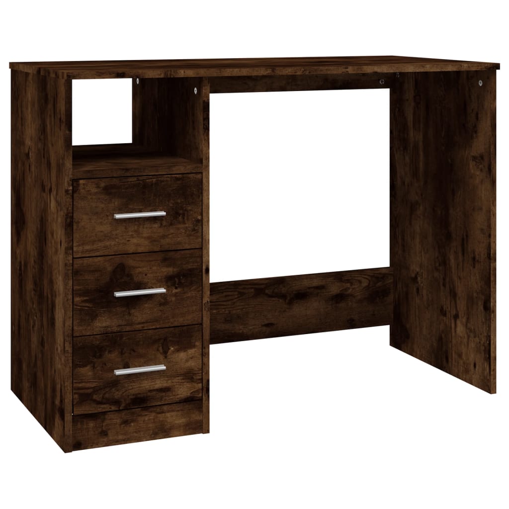 8720845693497_a_en_hd_1 vidaXL Desk with Drawers Smoked Oak 102x50x76 cm Engineered Wood - Image 2
