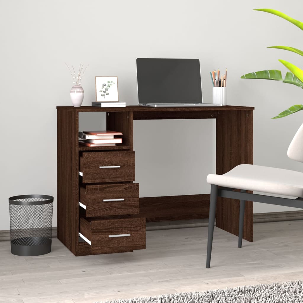 8720845693510_g_en_hd_1 vidaXL Desk with Drawers Brown Oak 102x50x76 cm Engineered Wood - Image 4