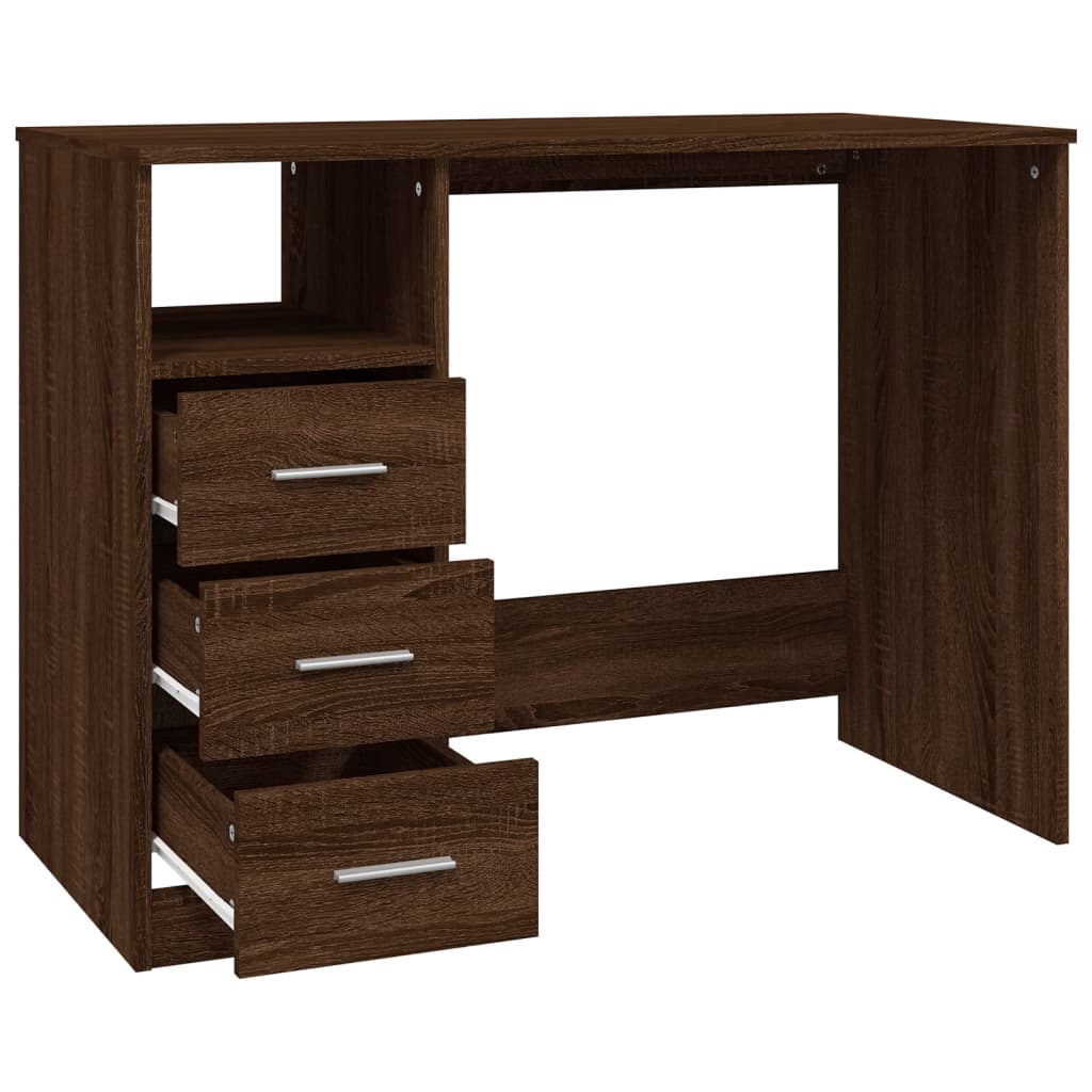 8720845693510_g_en_hd_5 vidaXL Desk with Drawers Brown Oak 102x50x76 cm Engineered Wood - Image 8