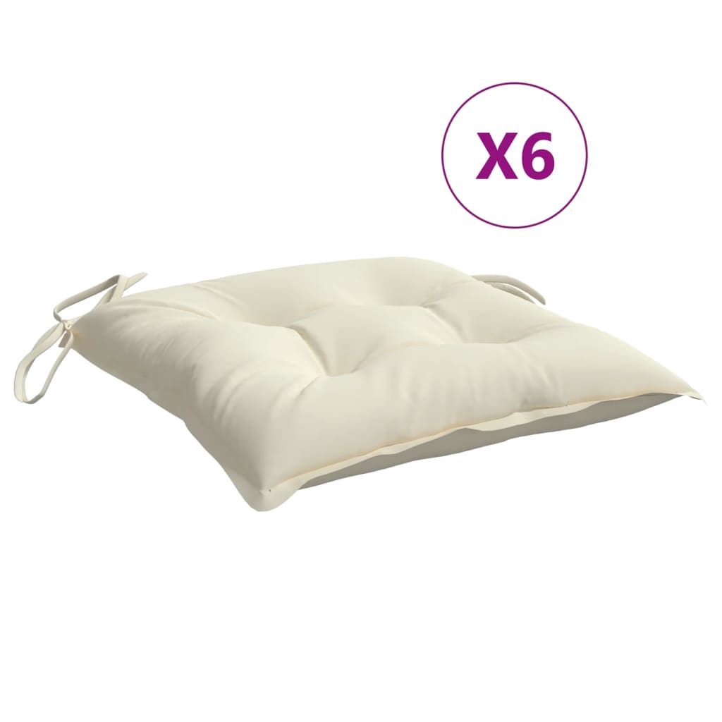 8720845709310_a_en_hd_1 vidaXL Chair Cushions 6 pcs Cream White 50x50x7 cm Oxford Fabric - Image 2