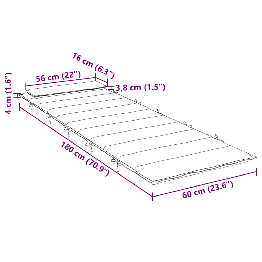 8720845712693_g_en_hd_7 vidaXL Sun Lounger Cushion Grey 180x60x4 cm Oxford Fabric - Image 9