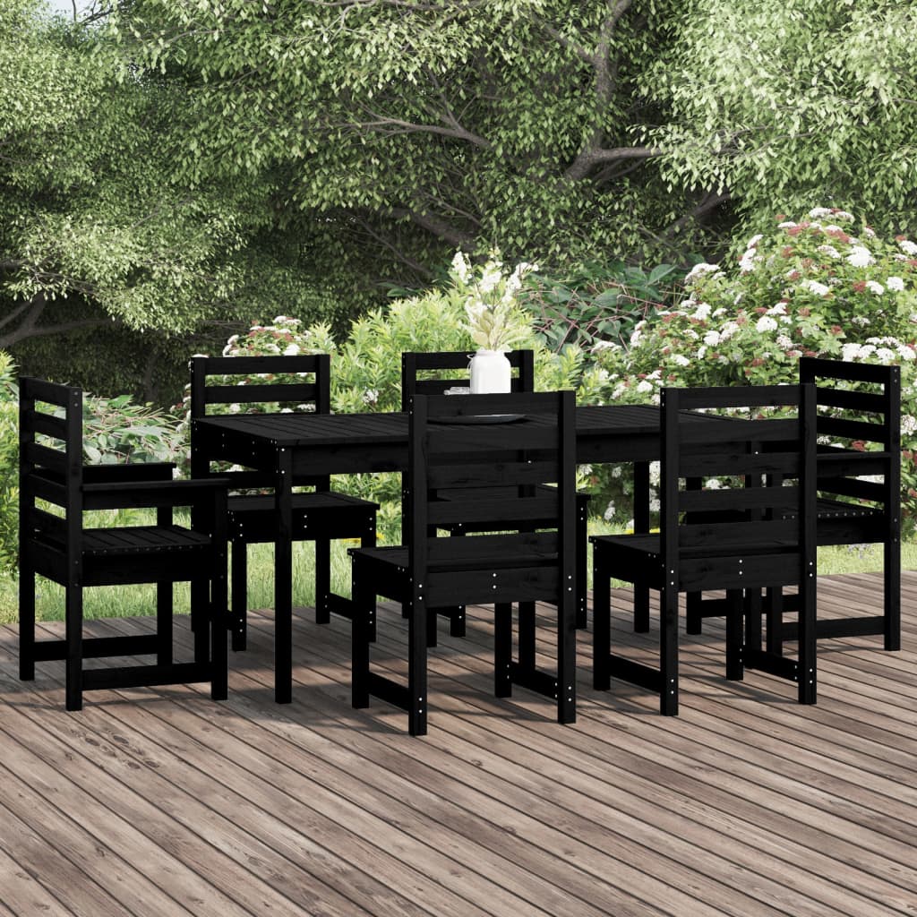 8720845716769_m_en_hd_1 vidaXL 7 Piece Garden Dining Set Black Solid Wood Pine - Image 1