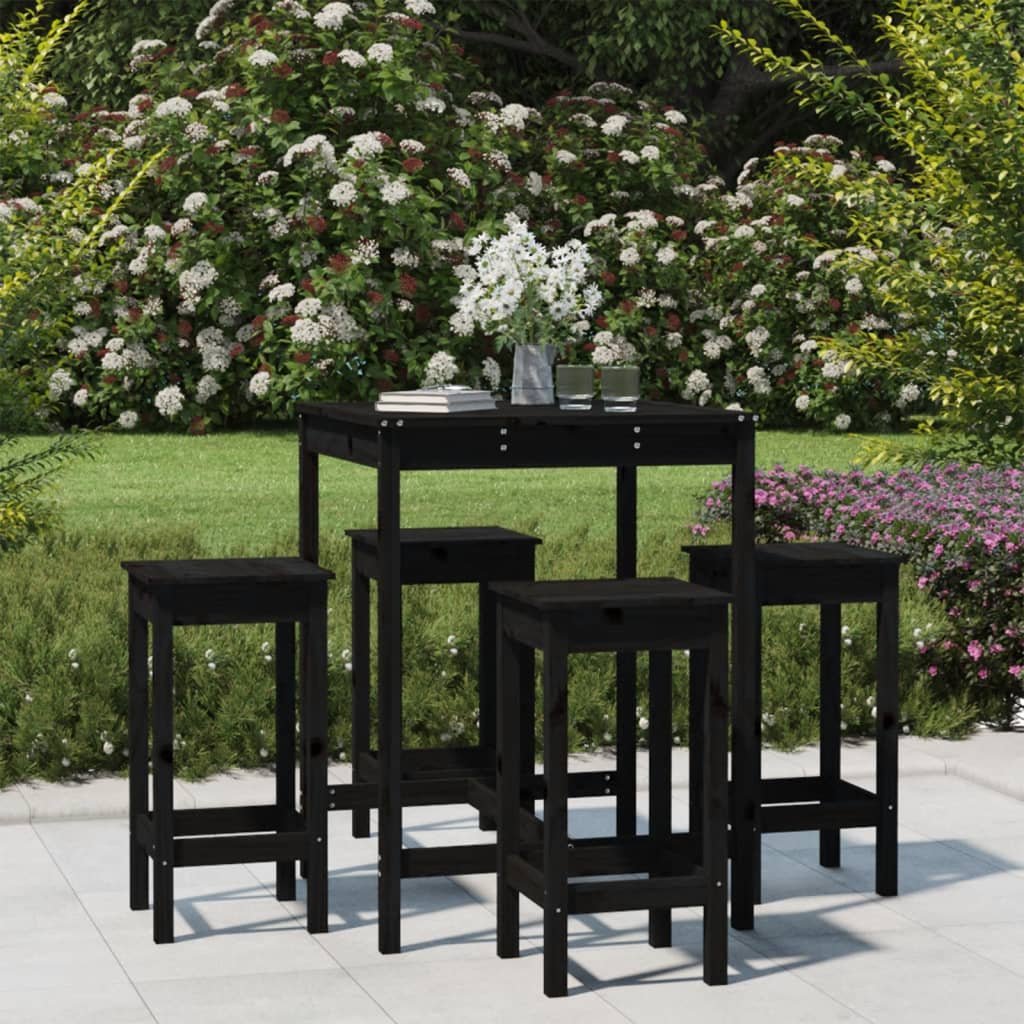 8720845716998_m_en_hd_1 vidaXL 5 Piece Garden Bar Set Black Solid Wood Pine - Image 1