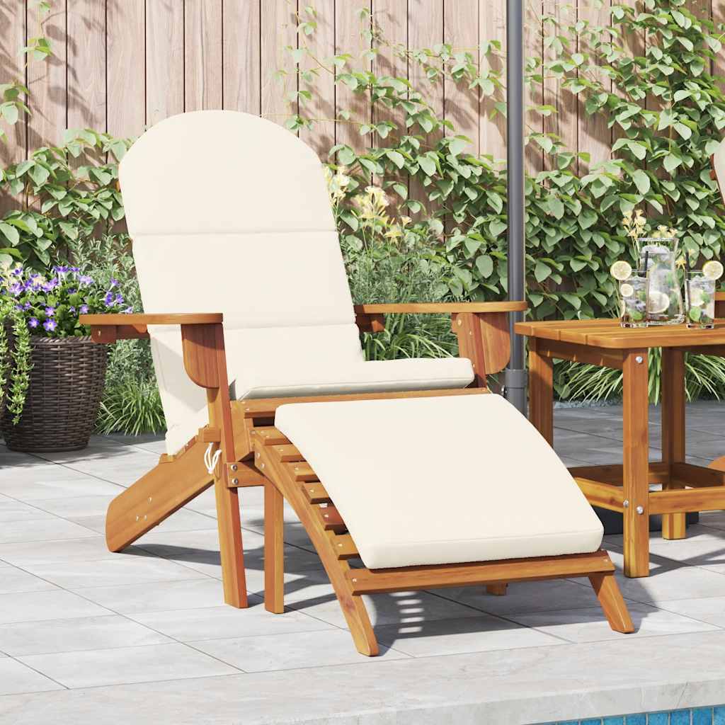 vidaXL Adirondack Garden Chair with Footrest Solid Wood Acacia