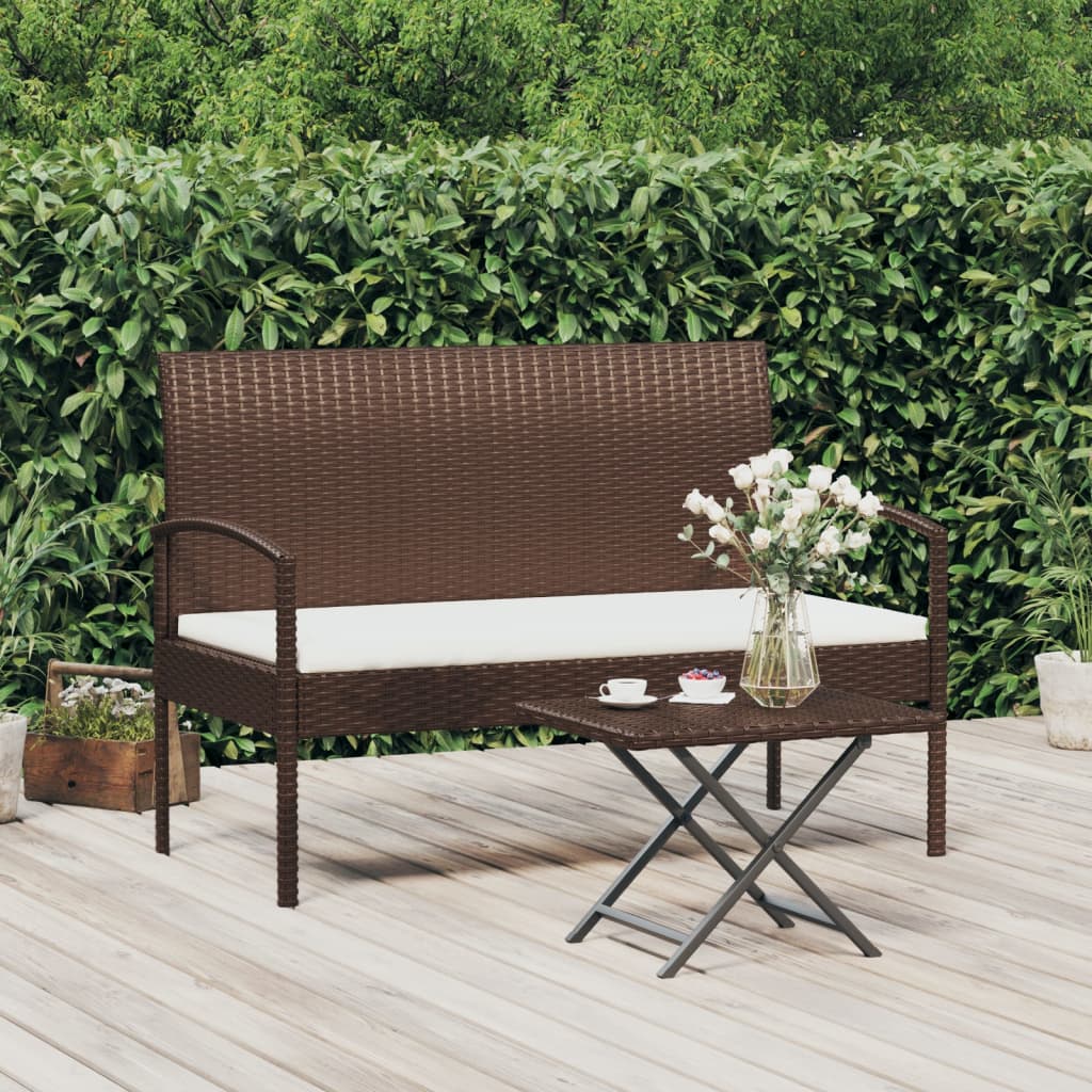 8720845717889_m_en_hd_1 vidaXL Garden Bench with Cushion Brown 105 cm Poly Rattan - Image 1