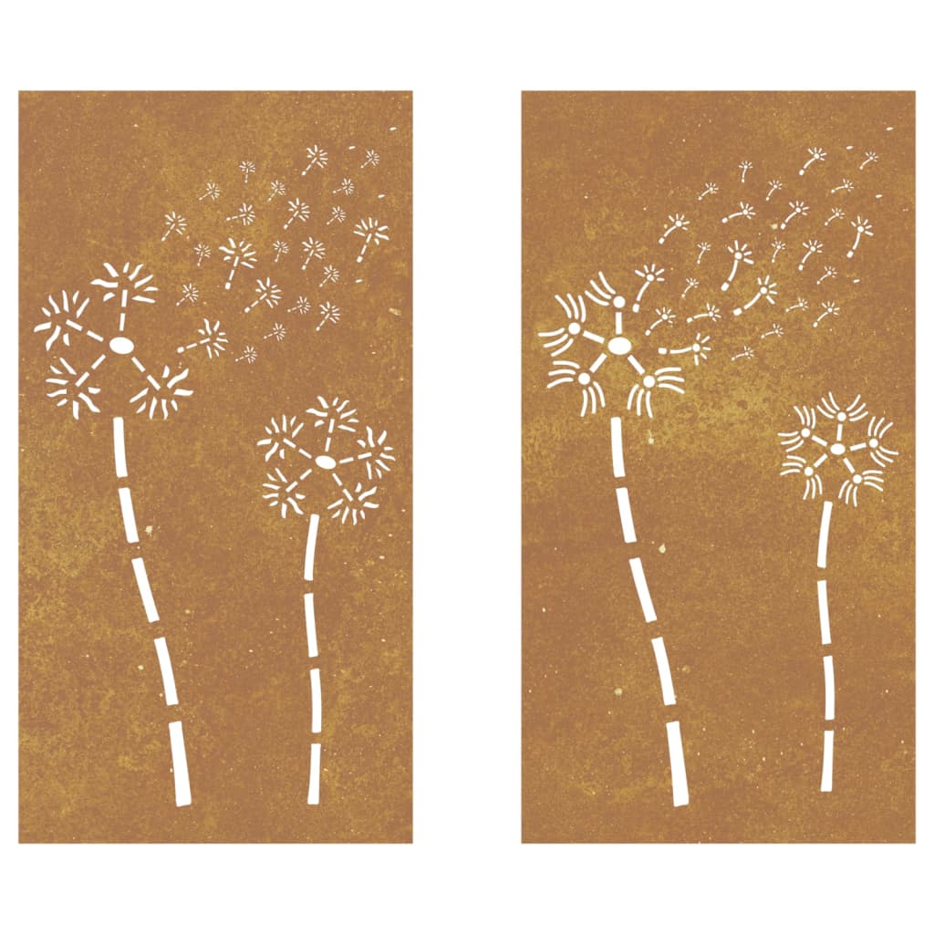 8720845719197_g_en_hd_2 vidaXL Garden Wall Decorations 2pcs 105x55cm Corten Steel Flower Design - Image 4