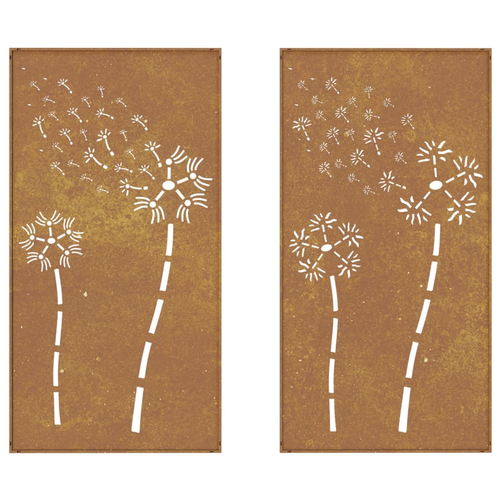 8720845719197_g_en_hd_3 vidaXL Garden Wall Decorations 2pcs 105x55cm Corten Steel Flower Design - Image 5