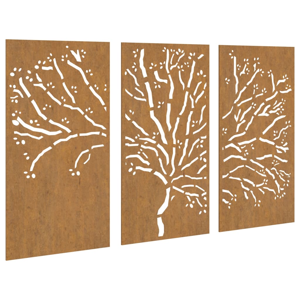 8720845719418_a_en_hd_1 vidaXL Garden Wall Decorations 3 pcs 105x55 cm Corten Steel Tree Design - Image 2