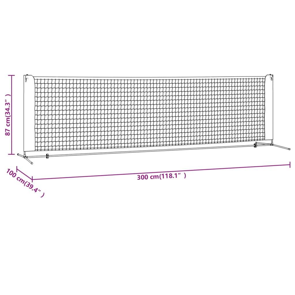 8720845720087_g_en_hd_7 vidaXL Tennis Net Black and Red 300x100x87 cm Polyester - Image 9