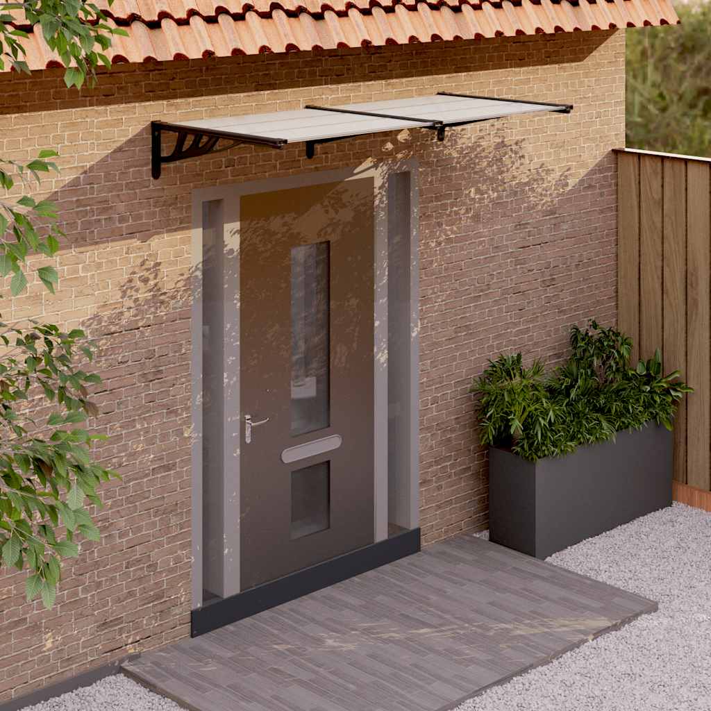 8720845720513_m_en_hd_1 vidaXL Door Canopy Black and Transparent 199x90 cm Polycarbonate - Image 1