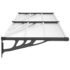 vidaXL Door Canopy Black and Transparent 239x90 cm Polycarbonate - Image 4