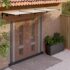 vidaXL Door Canopy Black and Transparent 297.5x90 cm Polycarbonate