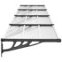 vidaXL Door Canopy Black and Transparent 396x90 cm Polycarbonate - Image 4