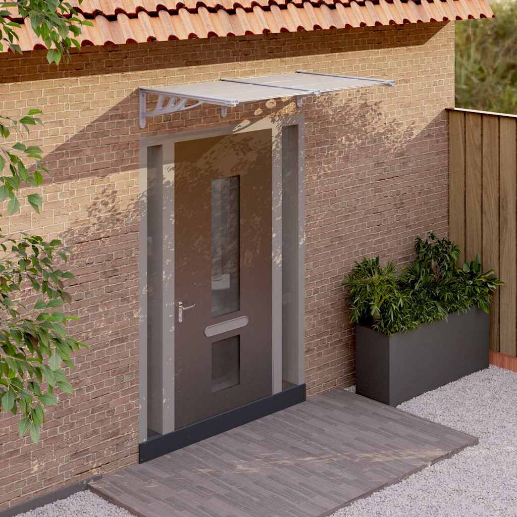 8720845720575_m_en_hd_1 vidaXL Door Canopy Grey and Transparent 152.5x90 cm Polycarbonate - Image 1