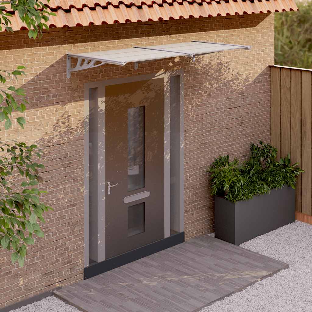 8720845720582_m_en_hd_1 vidaXL Door Canopy Grey and Transparent 199x90 cm Polycarbonate - Image 1