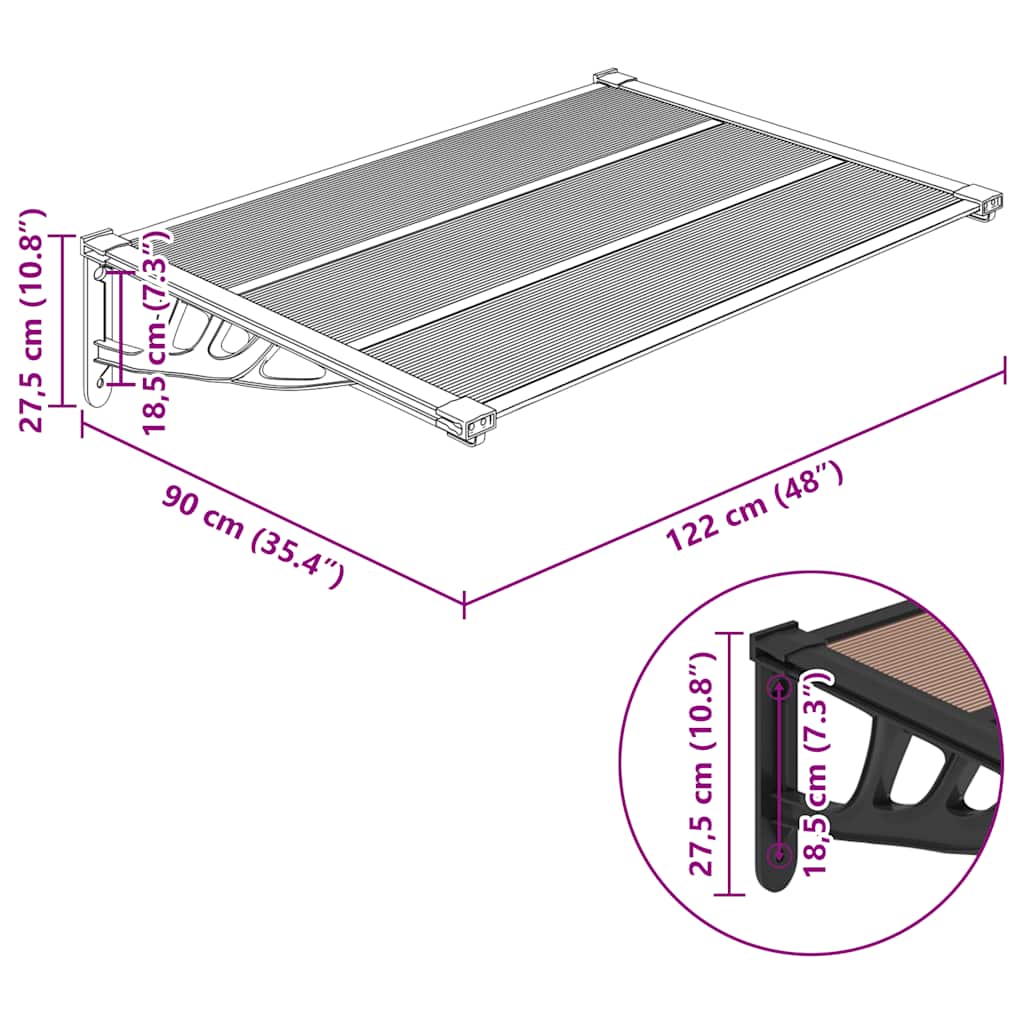 8720845720636_g_en_hd_4 vidaXL Door Canopy Black 122x90 cm Polycarbonate - Image 6
