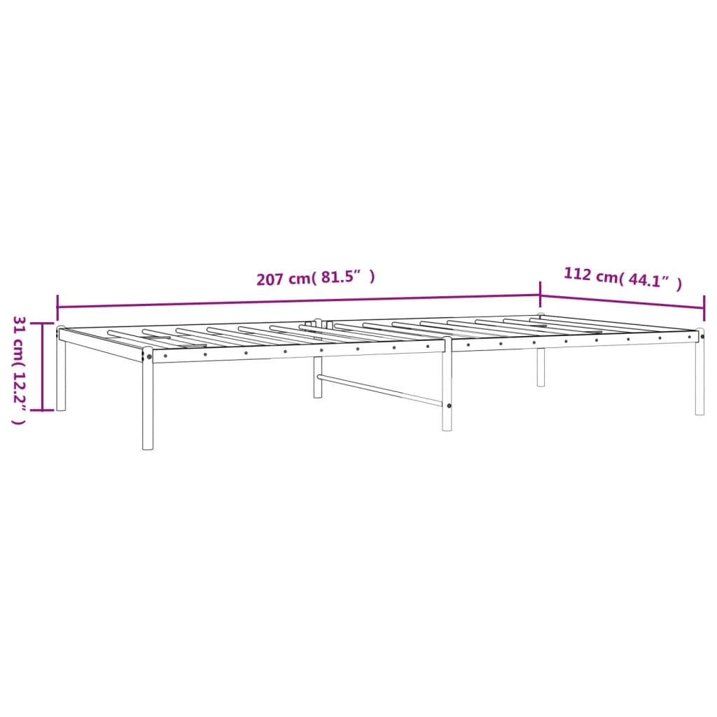 8720845720841_g_en_hd_5 vidaXL Metal Bed Frame without Mattress Black 107x203 cm King Single - Image 7