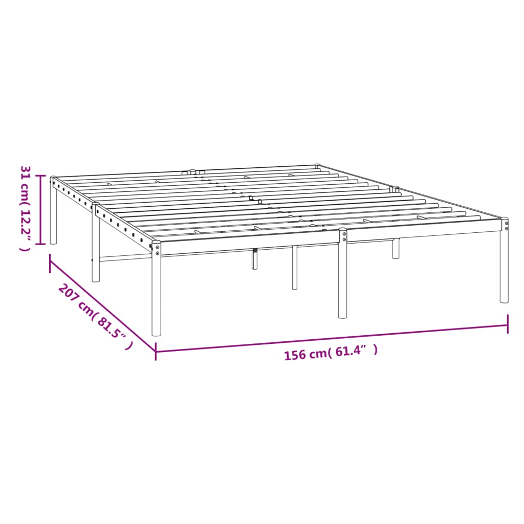 8720845720902_g_en_hd_6 vidaXL Metal Bed Frame without Mattress Black 150x200 cm - Image 8