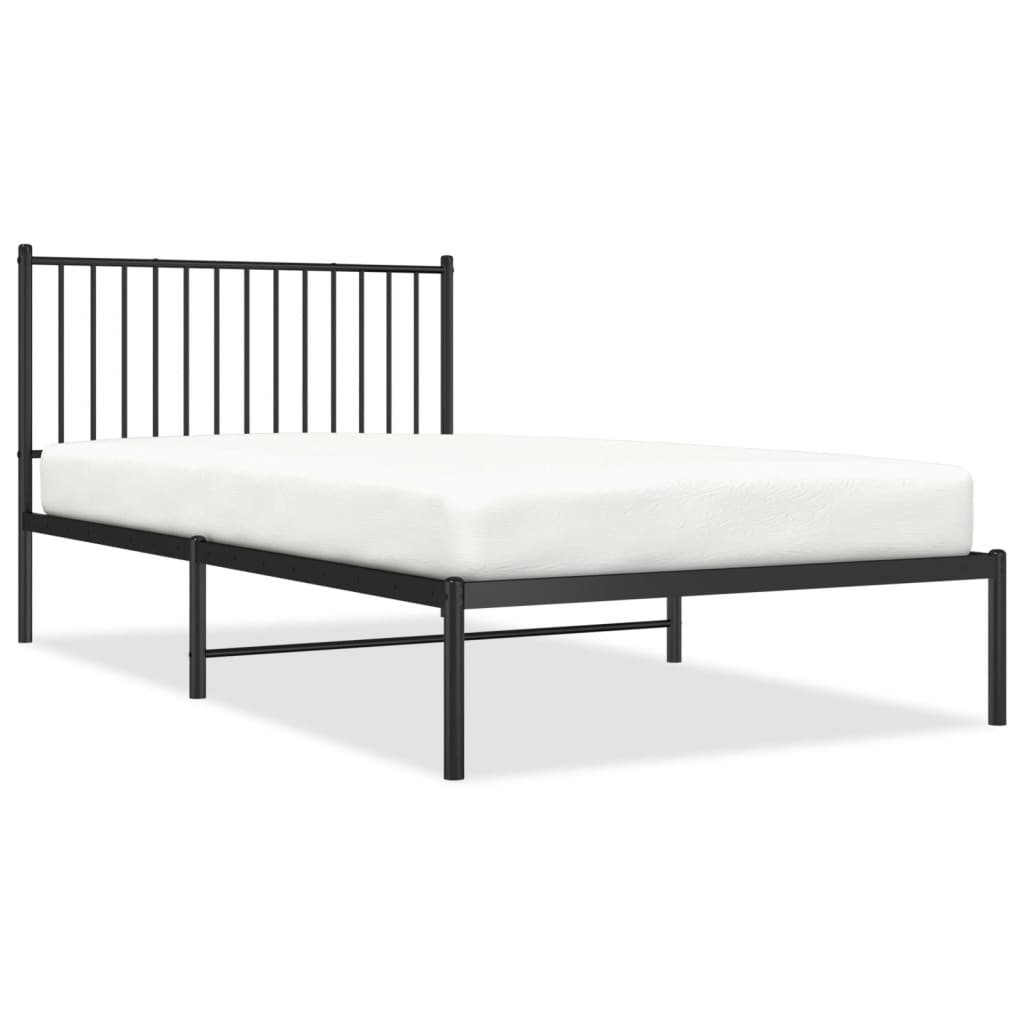 8720845721022_a_en_hd_1 vidaXL Metal Bed Frame without Mattress with Headboard Black 107x203 cm King Single - Image 2