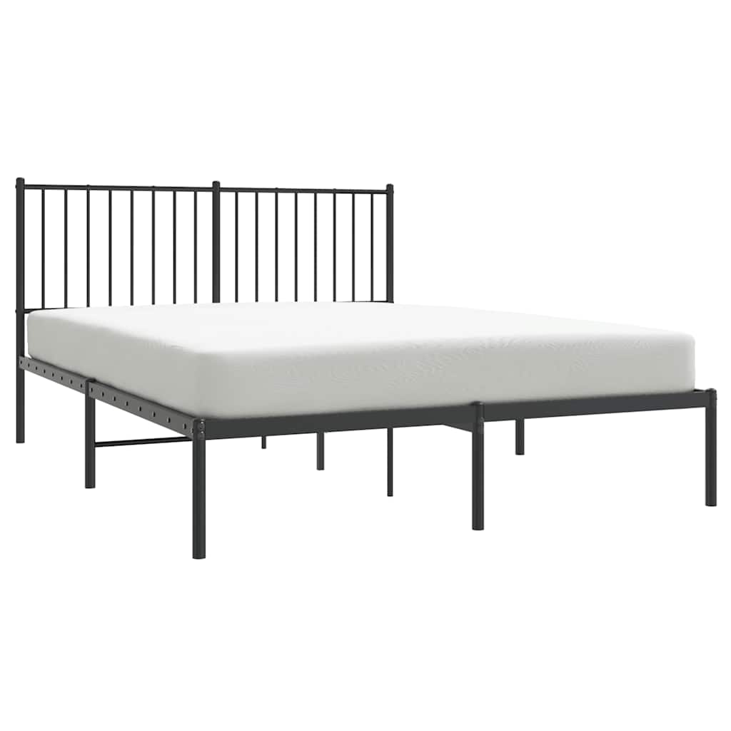 8720845721053_g_en_hd_3 vidaXL Metal Bed Frame without Mattress with Headboard Black 135x190 cm - Image 5