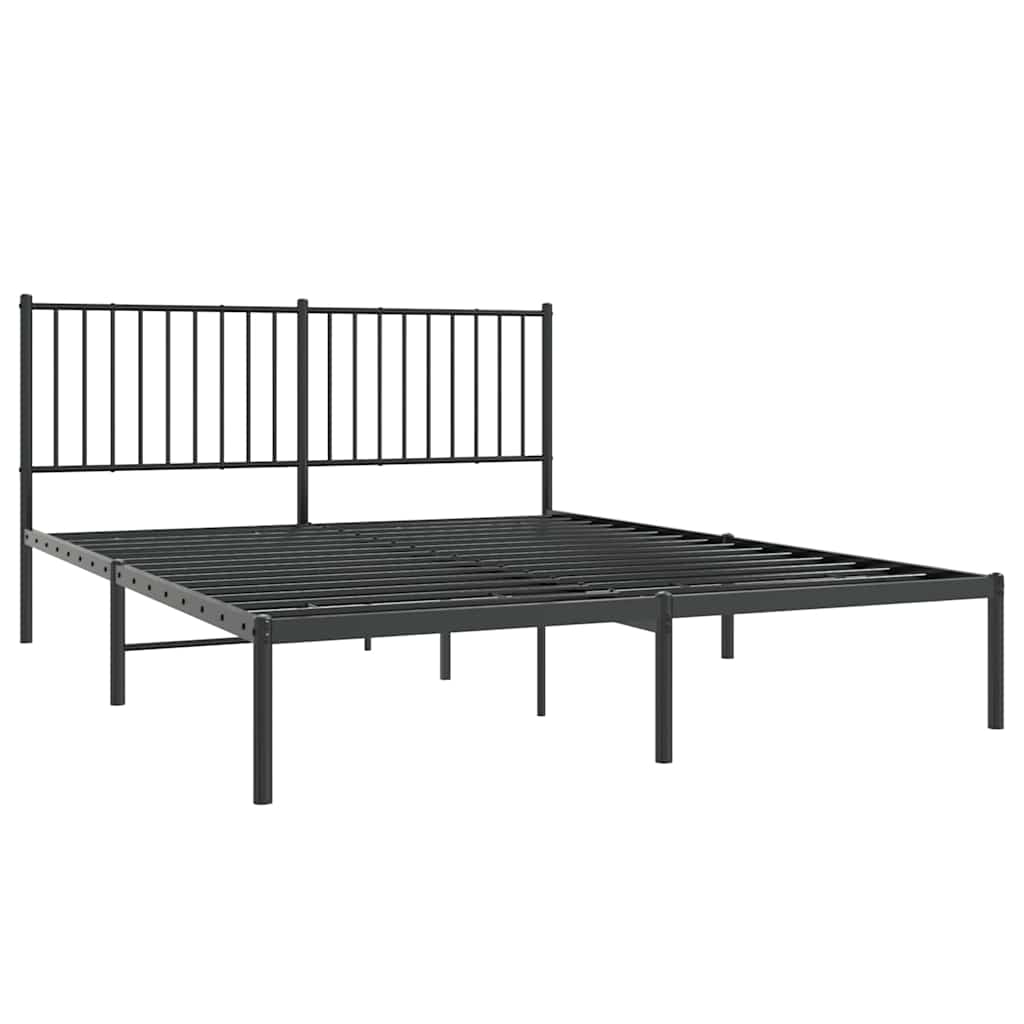 8720845721084_g_en_hd_1 vidaXL Metal Bed Frame without Mattress with Headboard Black 150x200 cm - Image 3