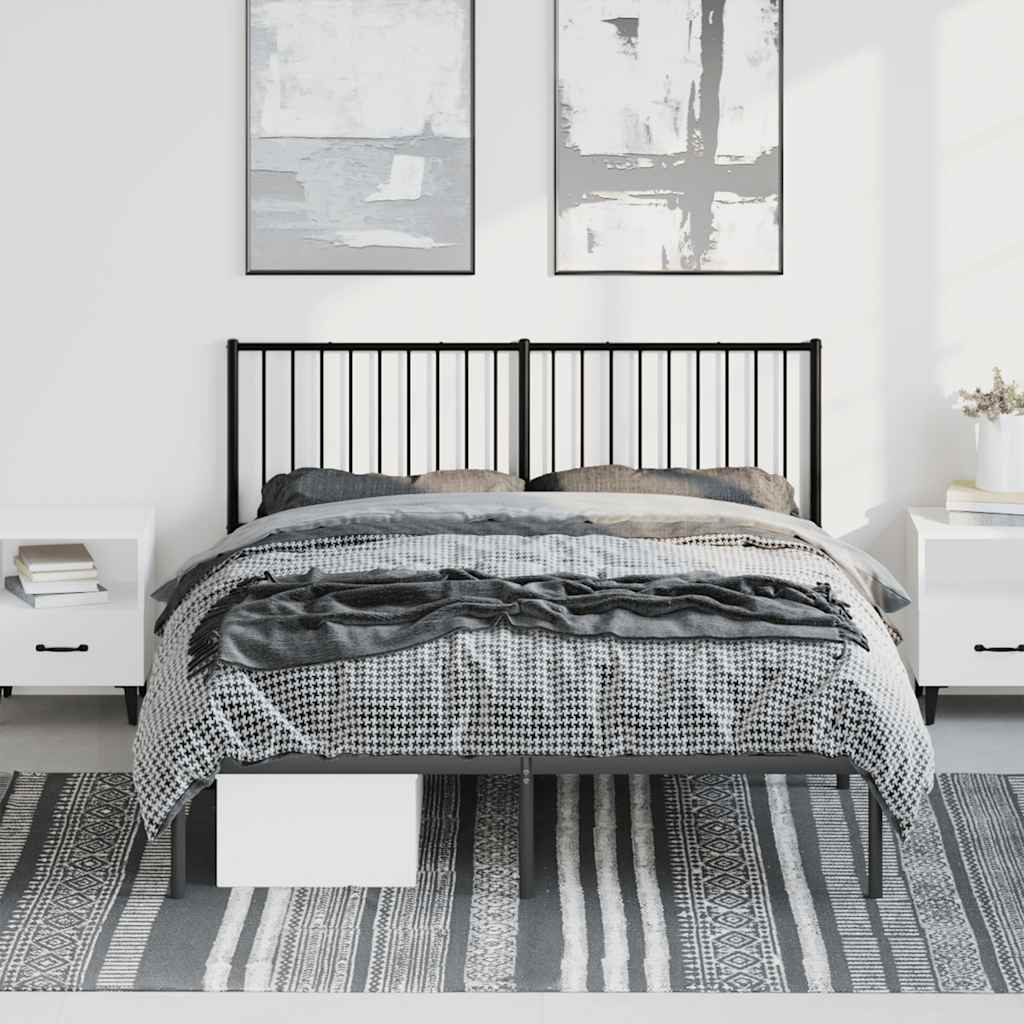 8720845721084_g_en_hd_2 vidaXL Metal Bed Frame without Mattress with Headboard Black 150x200 cm - Image 4