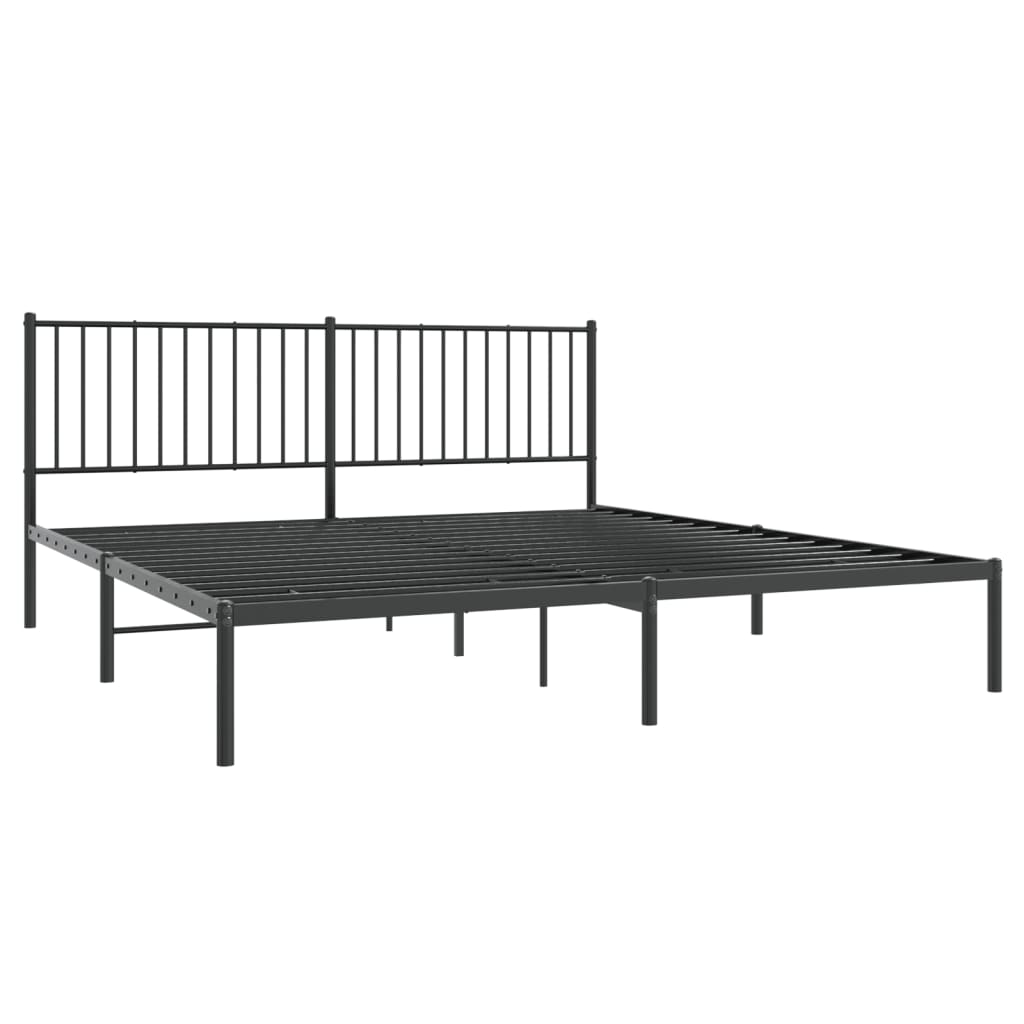 8720845721107_g_en_hd_1 vidaXL Metal Bed Frame without Mattress with Headboard Black 183x203 cm King - Image 3