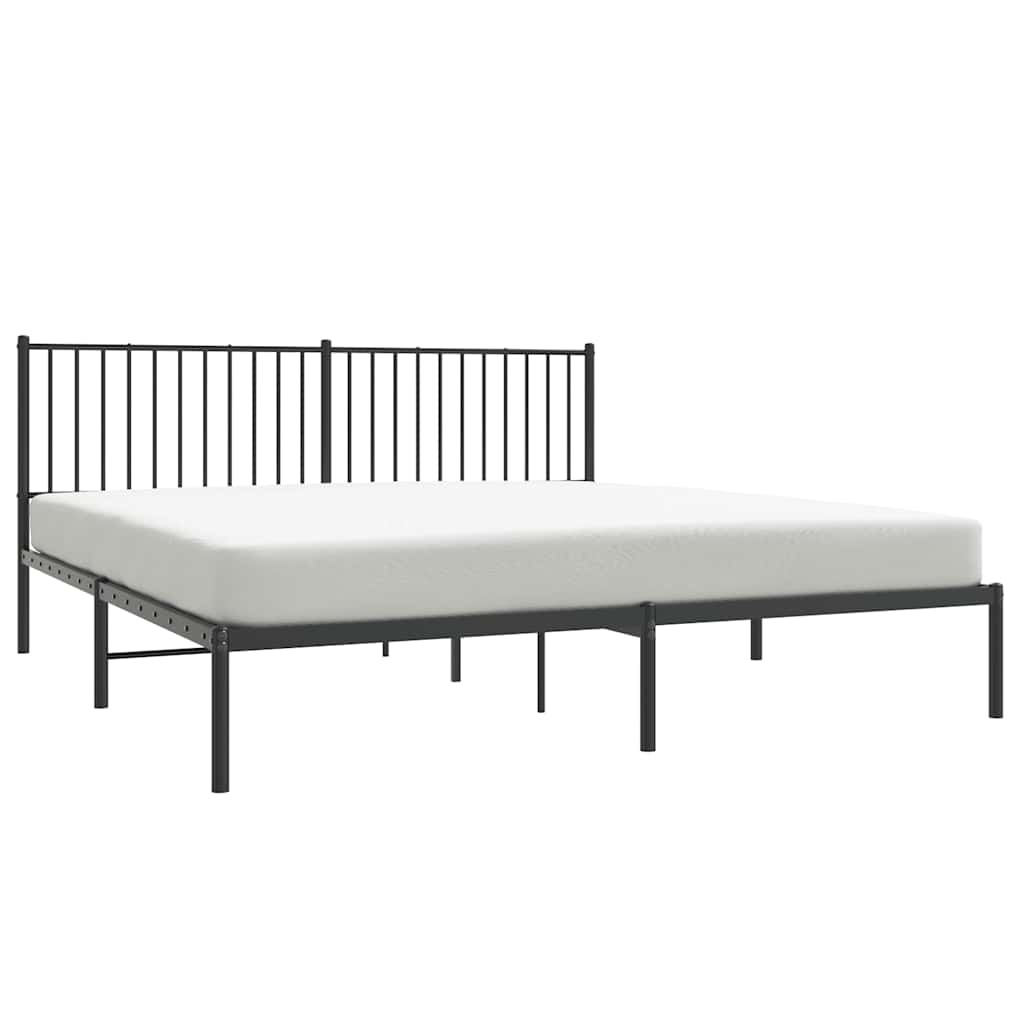 8720845721107_g_en_hd_2 vidaXL Metal Bed Frame without Mattress with Headboard Black 183x203 cm King - Image 4