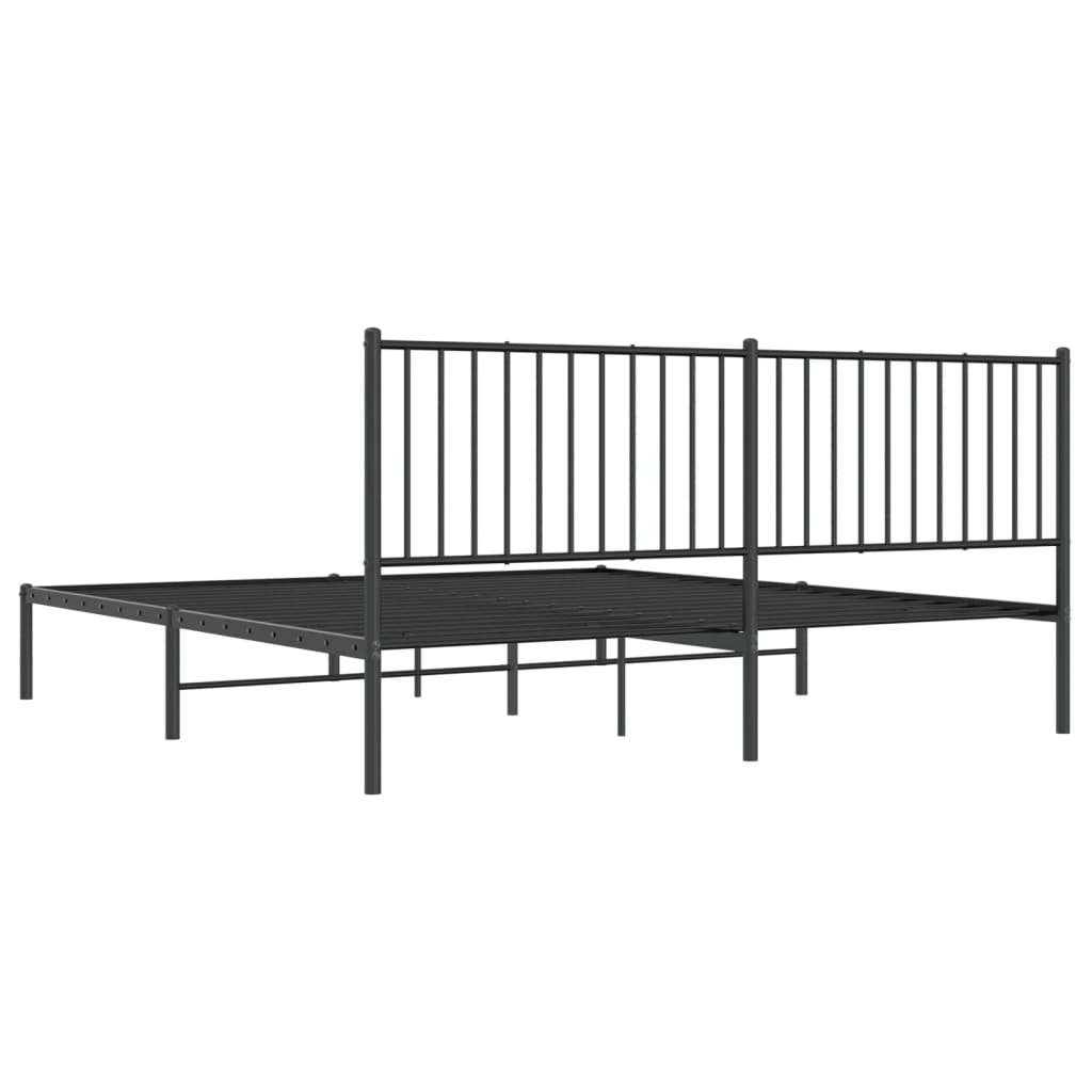 8720845721107_g_en_hd_5 vidaXL Metal Bed Frame without Mattress with Headboard Black 183x203 cm King - Image 7