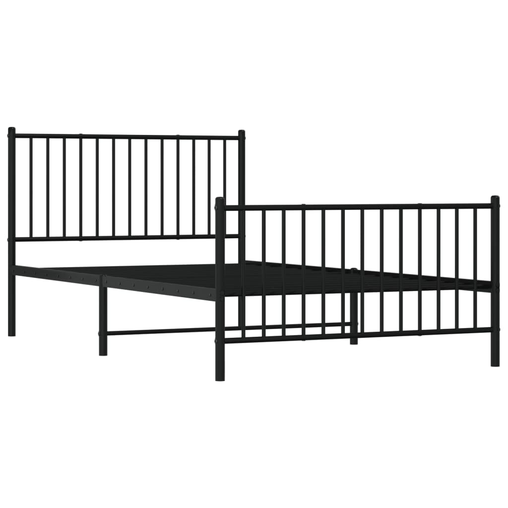 8720845721206_g_en_hd_1 vidaXL Metal Bed Frame without Mattress with Footboard Black 107x203 cm King Single - Image 3
