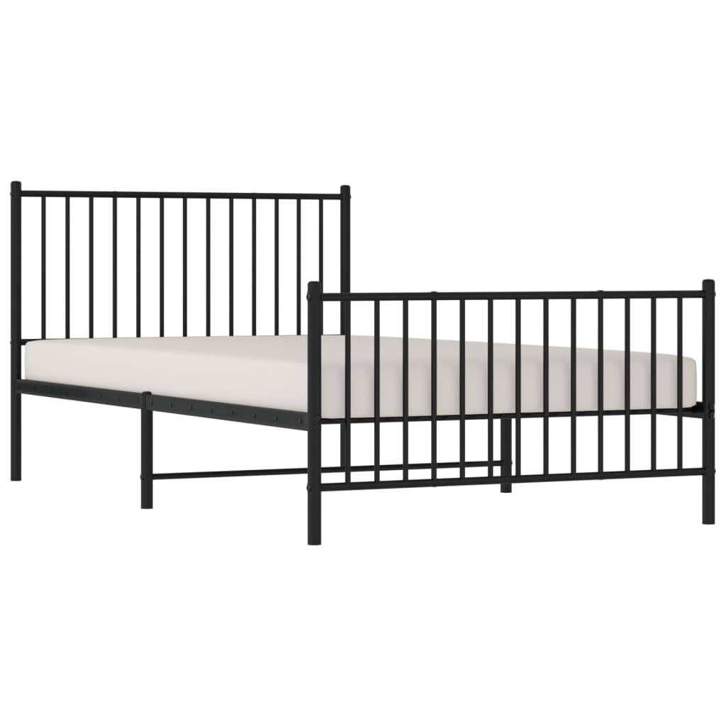 8720845721206_g_en_hd_2 vidaXL Metal Bed Frame without Mattress with Footboard Black 107x203 cm King Single - Image 4