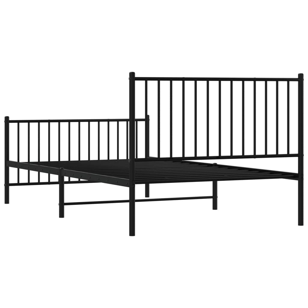8720845721206_g_en_hd_5 vidaXL Metal Bed Frame without Mattress with Footboard Black 107x203 cm King Single - Image 7