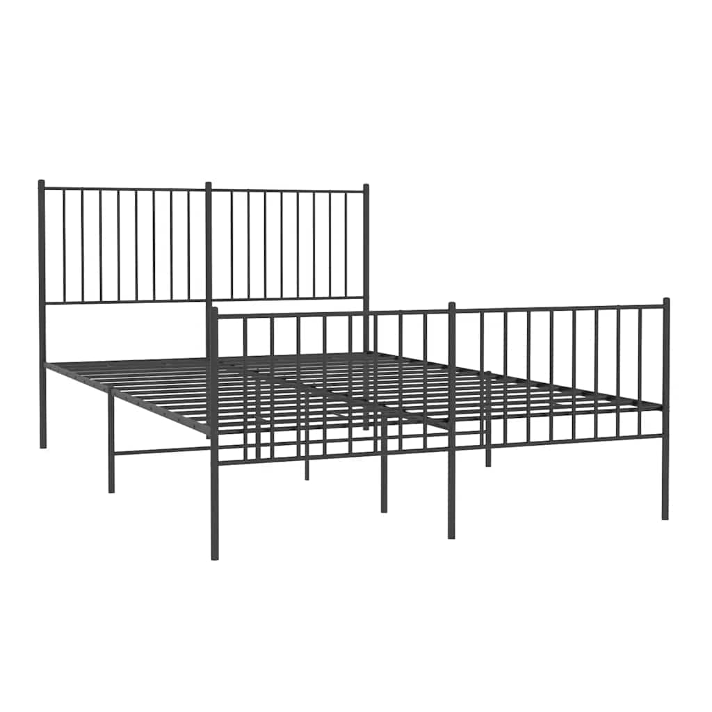 8720845721237_g_en_hd_1 vidaXL Metal Bed Frame without Mattress with Footboard Black 135x190 cm - Image 3