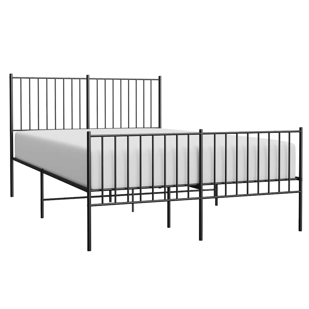 8720845721237_g_en_hd_3 vidaXL Metal Bed Frame without Mattress with Footboard Black 135x190 cm - Image 5