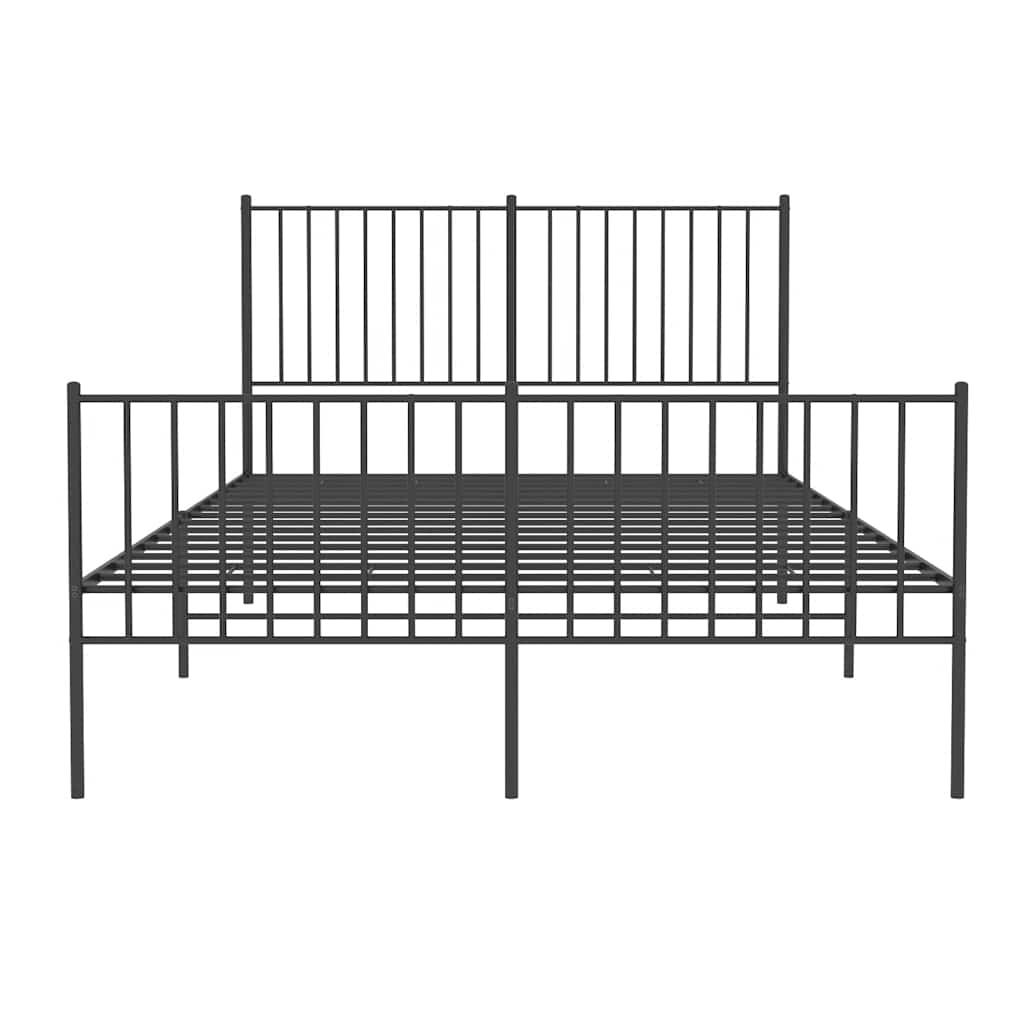 8720845721237_g_en_hd_4 vidaXL Metal Bed Frame without Mattress with Footboard Black 135x190 cm - Image 6