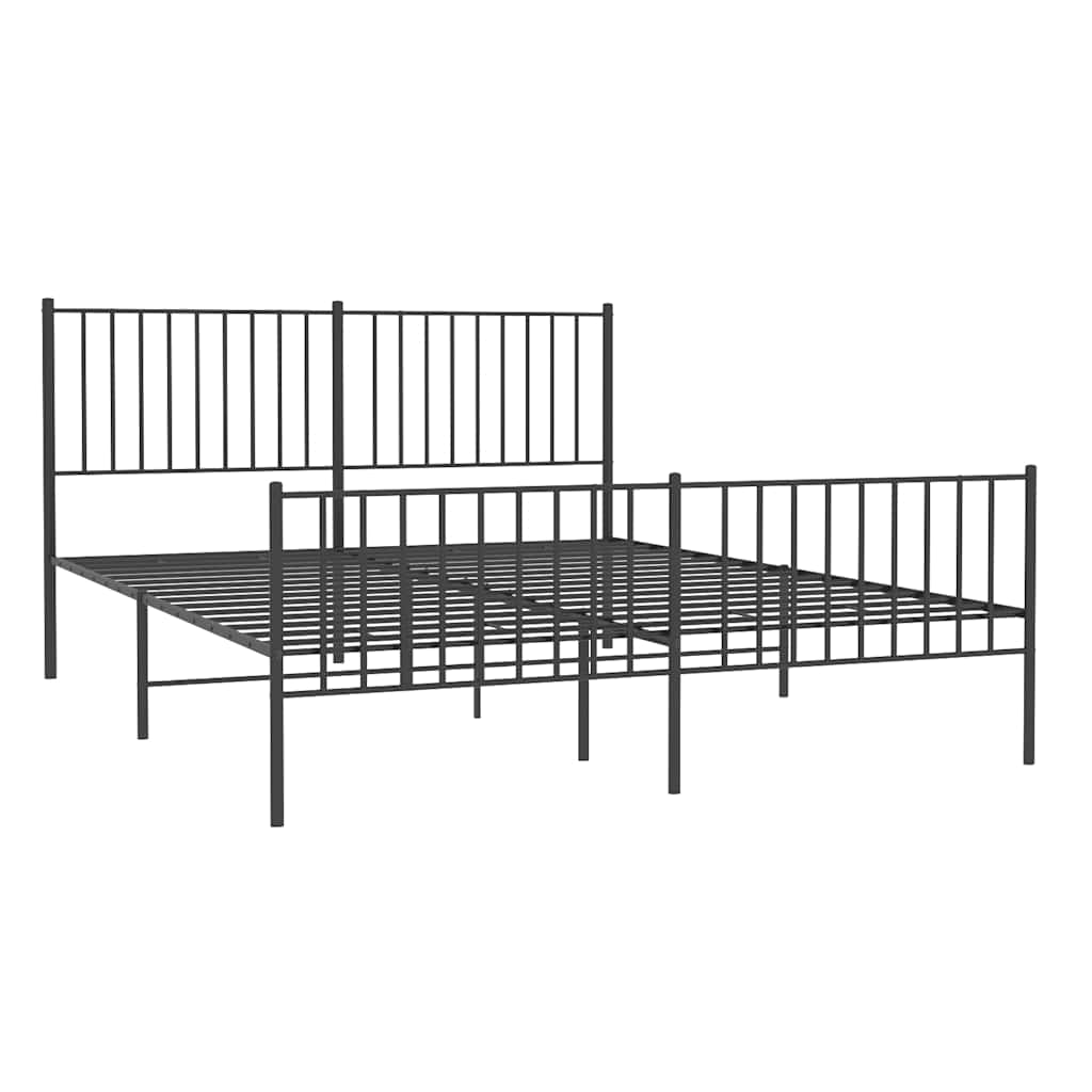 8720845721268_g_en_hd_1 vidaXL Metal Bed Frame without Mattress with Footboard Black 150x200 cm - Image 3