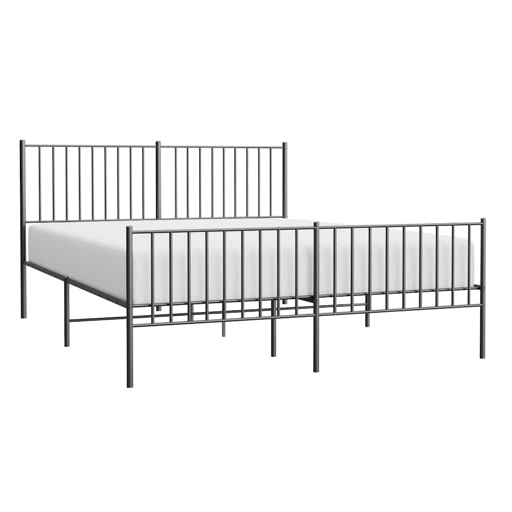 8720845721268_g_en_hd_3 vidaXL Metal Bed Frame without Mattress with Footboard Black 150x200 cm - Image 5