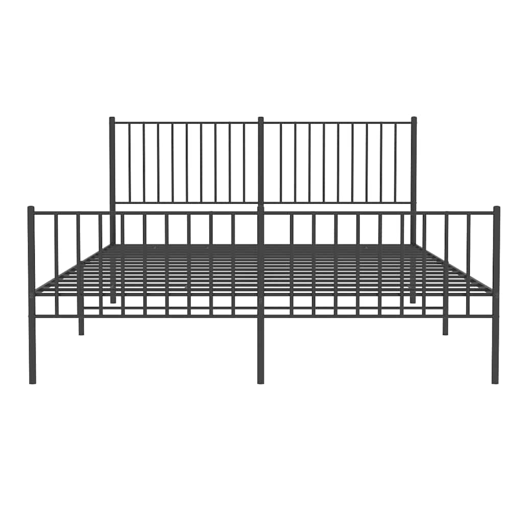 8720845721268_g_en_hd_4 vidaXL Metal Bed Frame without Mattress with Footboard Black 150x200 cm - Image 6