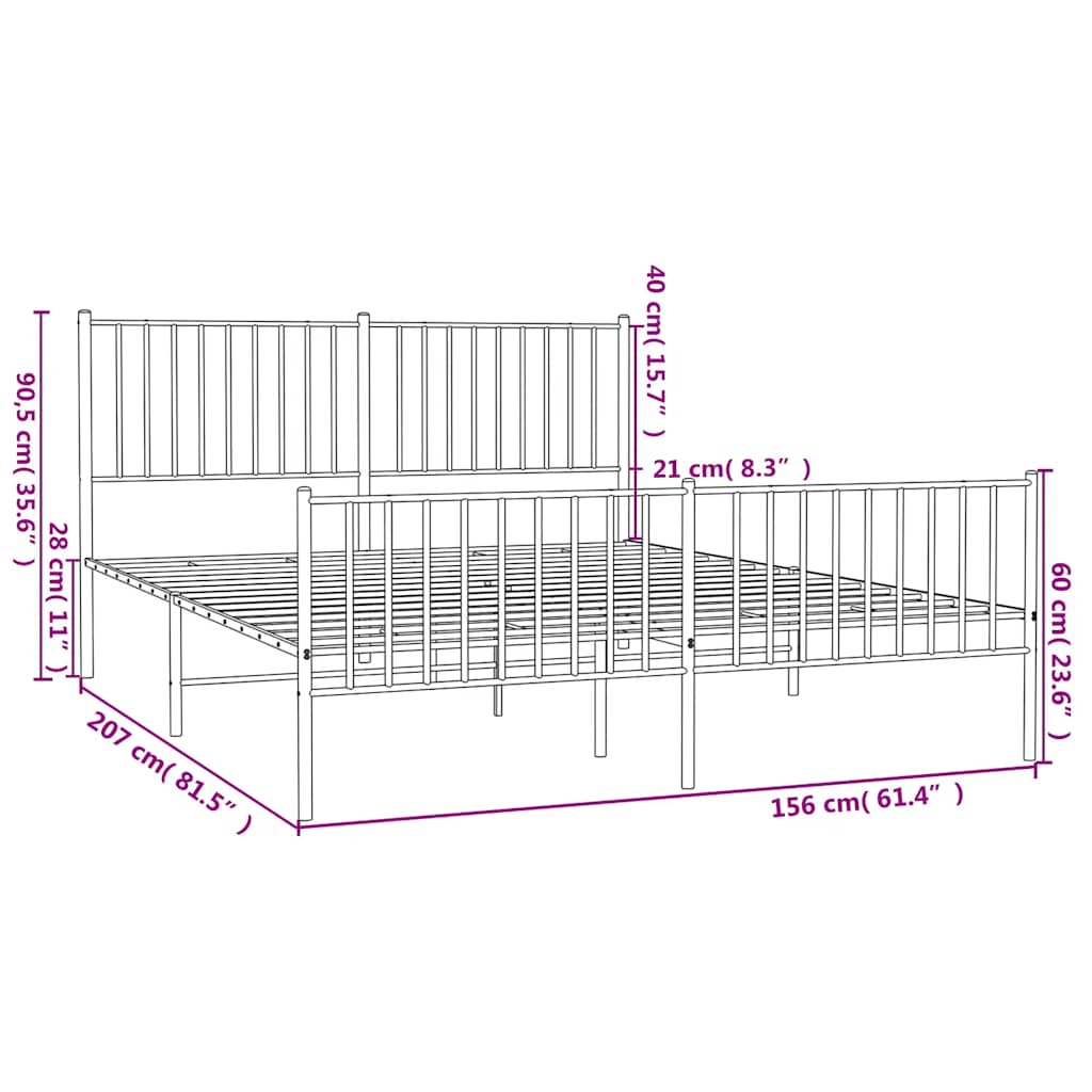 8720845721268_g_en_hd_8 vidaXL Metal Bed Frame without Mattress with Footboard Black 150x200 cm - Image 10