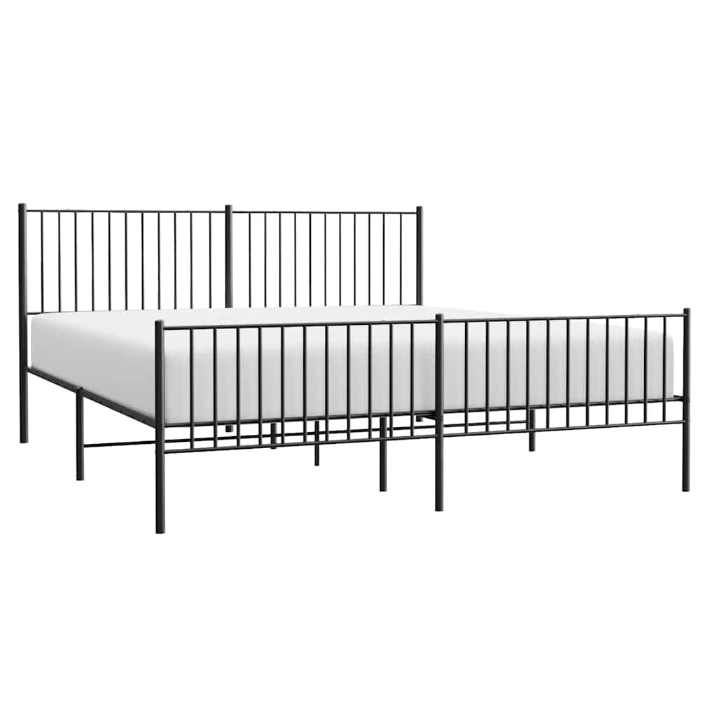 8720845721282_g_en_hd_2 vidaXL Metal Bed Frame without Mattress with Footboard Black 183x203 cm King - Image 4