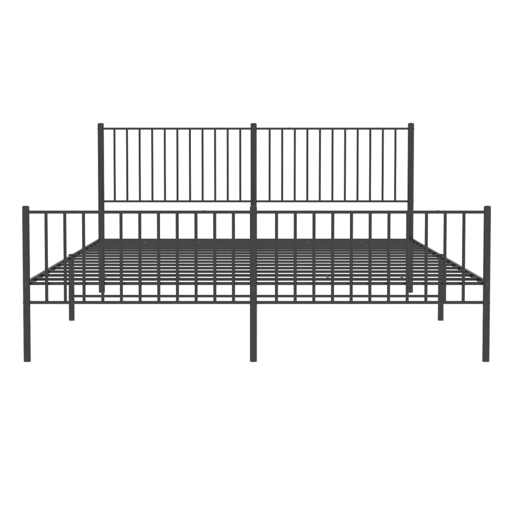 8720845721282_g_en_hd_3 vidaXL Metal Bed Frame without Mattress with Footboard Black 183x203 cm King - Image 5