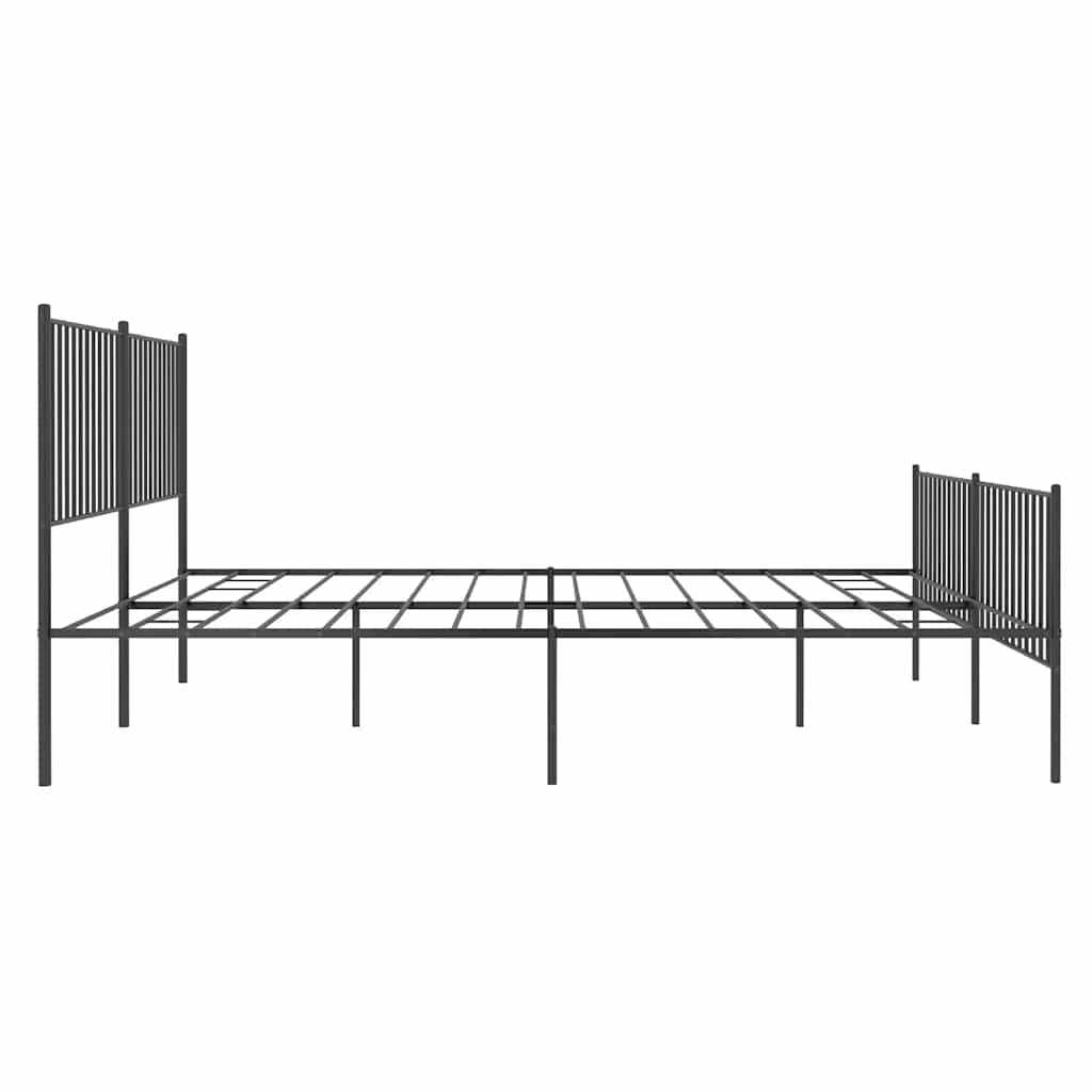8720845721282_g_en_hd_4 vidaXL Metal Bed Frame without Mattress with Footboard Black 183x203 cm King - Image 6